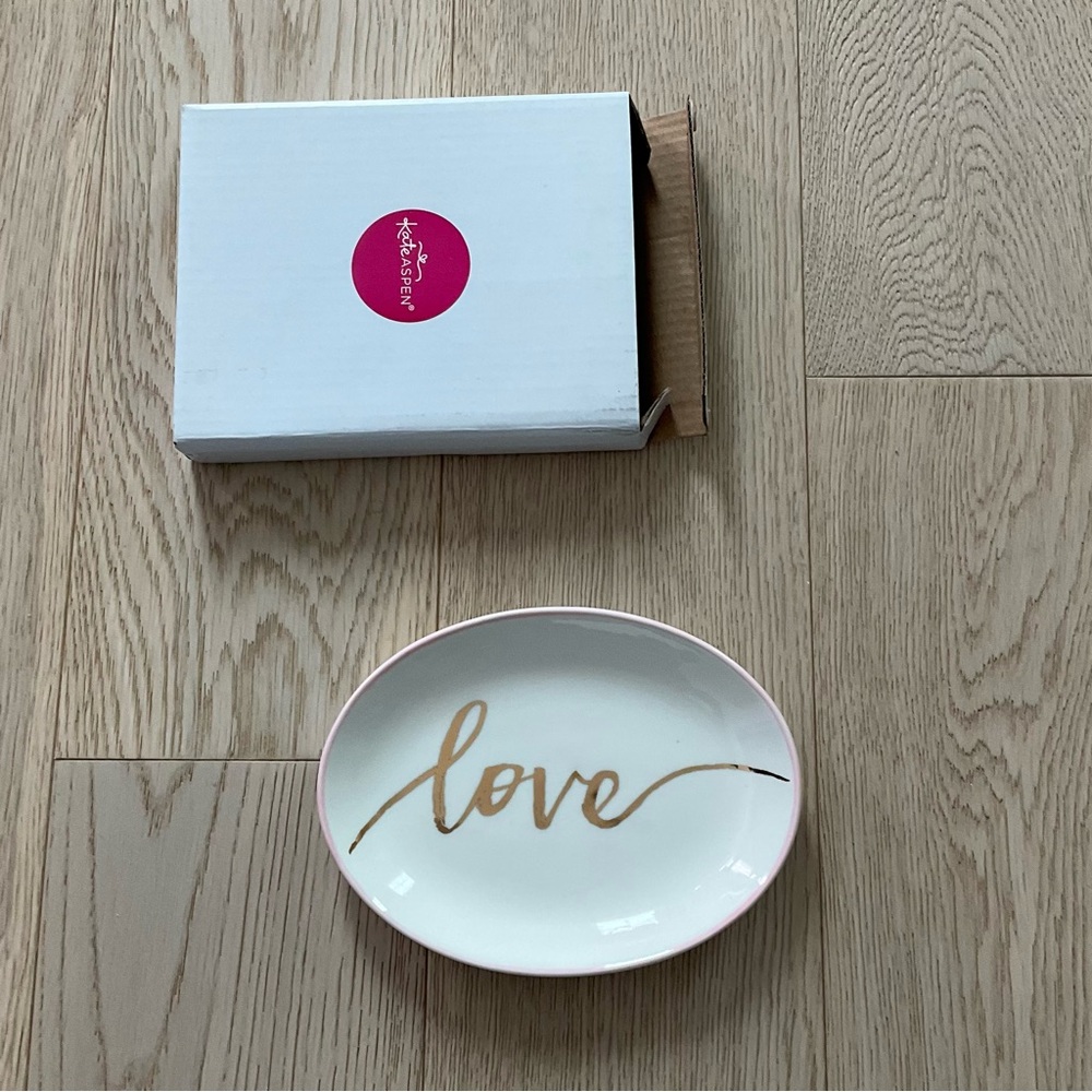 Pink and Gold Love Jewelry Plate/Ring Dish